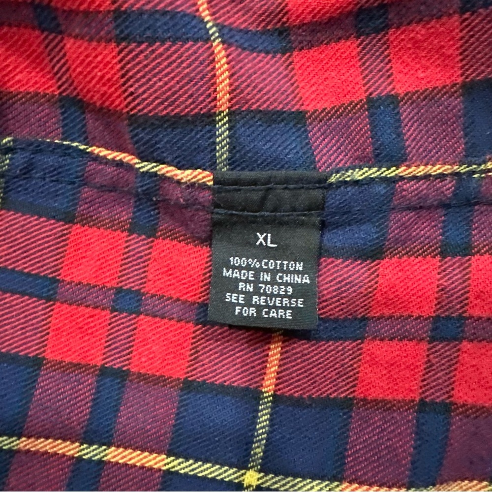 Rue 21 Carbon Men's Flannel Red Plaid Button-Up Shirt X-large - Picture 5 of 6